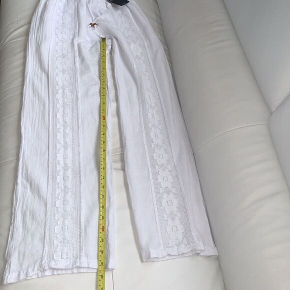 New Inca Cotton White Lace Palazzo Pants Women’s Size S - Picture 6 of 10